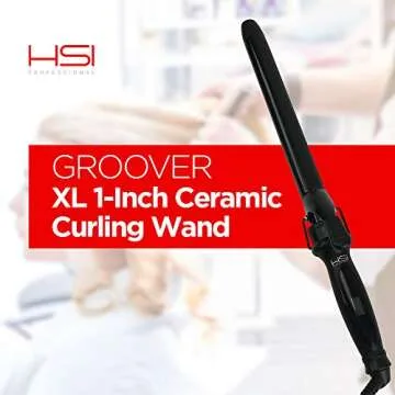 HSI Professional Groover XL Hair Curling Wand for All Hair Types