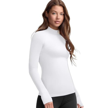 Comfortable Women's Long Sleeve Thermal Mock Neck Top