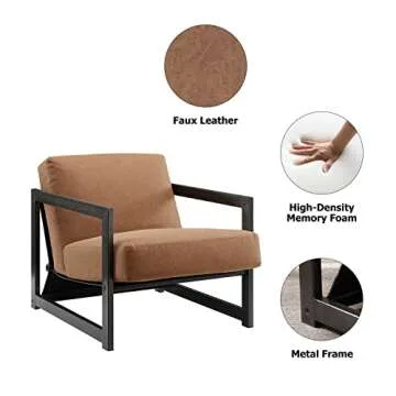 Art Leon Genuine Leather Accent Chair for Modern Homes