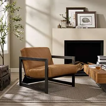 Art Leon Genuine Leather Accent Chair for Modern Homes