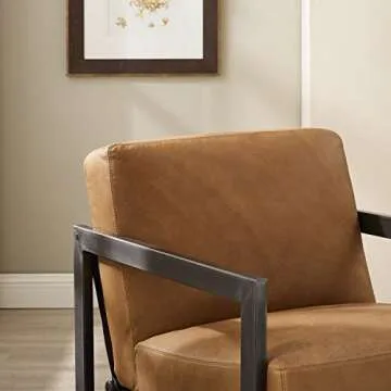 Art Leon Genuine Leather Accent Chair for Modern Homes