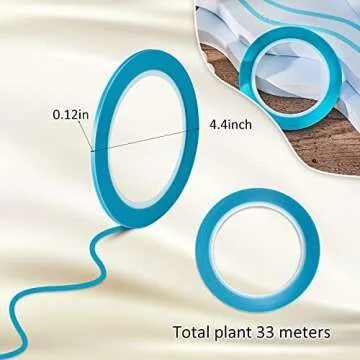 5 Rolls of Vinyl Tape Masking Tape Automotive Car Auto Paint for Curves, High Temperature Vinyl Low ...