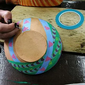 5 Rolls of Vinyl Tape Masking Tape Automotive Car Auto Paint for Curves, High Temperature Vinyl Low Tack(1/8 inch,Blue)