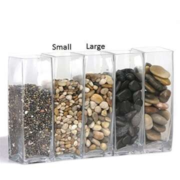 Katzco 2 Pounds Large Decorative River Rock Stones - Natural Polished Mixed Color Stones - Use in Glassware, Like Vases, Aquariums and Terrariums to Enhance The Appearance