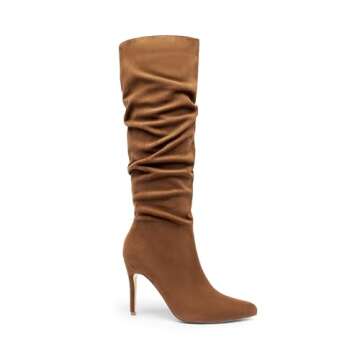 DREAM PAIRS Knee High Boots for Women, Sexy Pointed Toe Stiletto High Heel Slouchy Suede Tall Boots,...