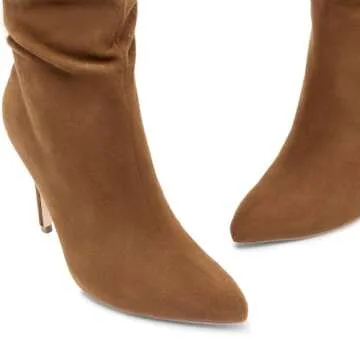 DREAM PAIRS Knee High Boots for Women, Sexy Pointed Toe Stiletto High Heel Slouchy Suede Tall Boots,Size 7.5,Brown-Suede,SDKB2422W