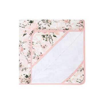 Posh Peanut Baby Ruffled Hooded Towel – Cotton Infant Towel for The House, Beach, Pool – Super Soft Newborn Drying Bath Towel – Great Idea (Vintage Pink Rose)