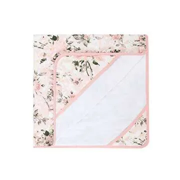 Posh Peanut Baby Ruffled Hooded Towel – Cotton Infant Towel for The House, Beach, Pool – Super Soft Newborn Drying Bath Towel – Great Idea (Vintage Pink Rose)