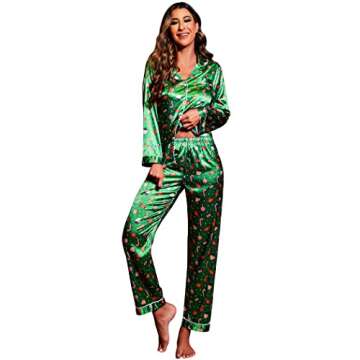 Elegant Ekouaer Women's Silk Satin Pajama Set