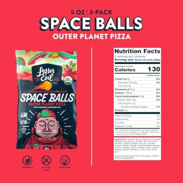 LesserEvil Outer Planet Pizza Space Balls - Healthy Snack Alternative