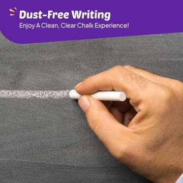 kedudes White Chalk - Chalkboard Chalk for Classrooms and Home - 24 Sticks of Dustless Chalk - Smoot...