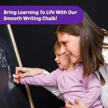 kedudes White Chalk - Chalkboard Chalk for Classrooms and Home - 24 Sticks of Dustless Chalk - Smooth Writing, Easy Cleanup - Suitable for Kids, Teachers, and Creative Spaces - 2 Boxes