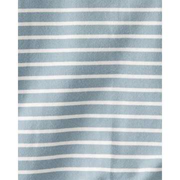 little planet by carter's unisex-baby Terry Jumpsuit made with Organic Cotton, Blue Stripes, 9 Months