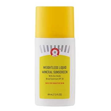 First Aid Beauty Weightless Liquid Mineral Sunscreen SPF 30 - Tinted, Non-Comedogenic, Safe for Sens...