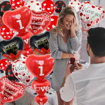 YGSEPCC 26 Pcs Heart Balloons for Romantic Celebrations