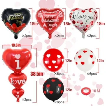 YGSEPCC 26 Pcs Heart Balloons for Romantic Celebrations