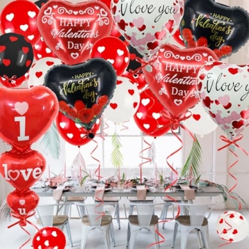 YGSEPCC 26 Pcs Heart Balloons for Romantic Celebrations