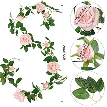 Whonline Pink Flower Garland: Perfect for Weddings and Decor