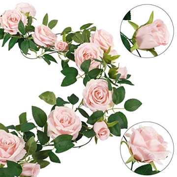 Whonline Pink Flower Garland: Perfect for Weddings and Decor