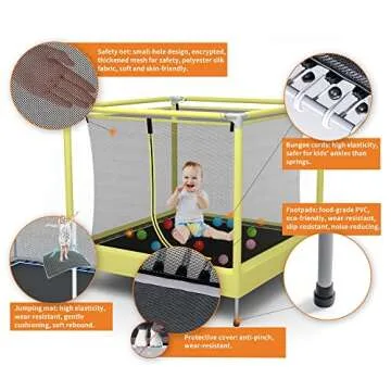 Safe YIsintruan Kids Trampoline for Indoor/Outdoor Play - 6.5FT/4.5FT