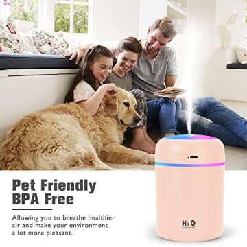 Compact Colorful Mini Humidifiers for Travel & Home