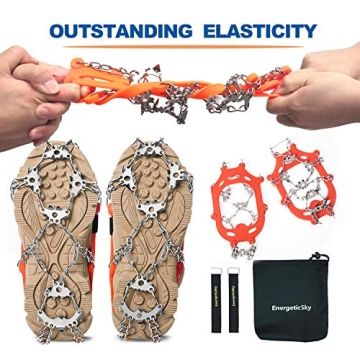 Durable Ice Cleats with Stainless Steel Spikes for Winter Safety