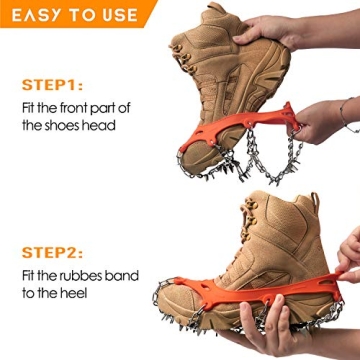 Durable Ice Cleats with Stainless Steel Spikes for Winter Safety