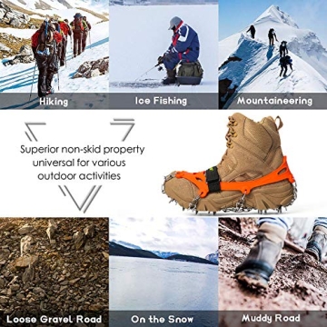 Durable Ice Cleats with Stainless Steel Spikes for Winter Safety
