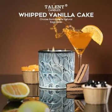 TALENT CANDLES Scented Candle, Nostalgic Ceramic Jar Candle, Up to 40 Hours Burning Time with 3 Cotton Wicks, Ideal for Bedroom, Kitchen, Bath