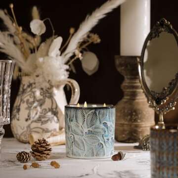 TALENT CANDLES Scented Candle, Nostalgic Ceramic Jar Candle, Up to 40 Hours Burning Time with 3 Cotton Wicks, Ideal for Bedroom, Kitchen, Bath