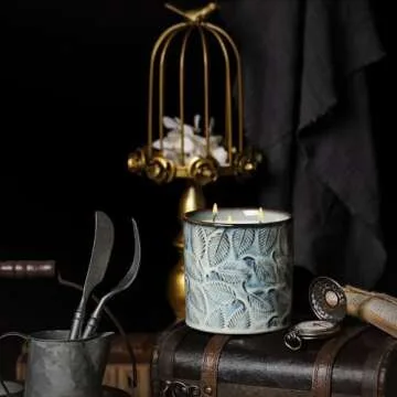 TALENT CANDLES Scented Candle, Nostalgic Ceramic Jar Candle, Up to 40 Hours Burning Time with 3 Cotton Wicks, Ideal for Bedroom, Kitchen, Bath