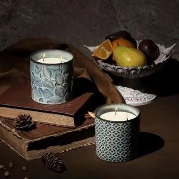 TALENT CANDLES Scented Candle, Nostalgic Ceramic Jar Candle, Up to 40 Hours Burning Time with 3 Cotton Wicks, Ideal for Bedroom, Kitchen, Bath