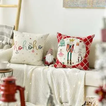 AVOIN Merry Christmas Nutcracker Pillow Covers Set of 4