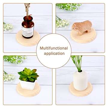 Pllieay 2Pcs 5 Inch Round Wooden Plaque Natural Pine Wood Base Unfinished Circle Plaque for Craft Projects and DIY Home Decoration