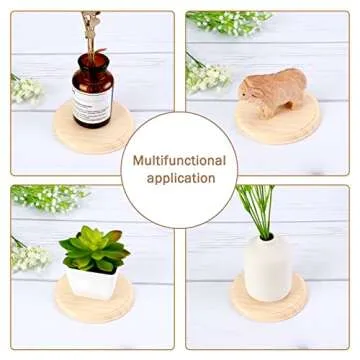 Pllieay 2Pcs 5 Inch Round Wooden Plaque Natural Pine Wood Base Unfinished Circle Plaque for Craft Projects and DIY Home Decoration