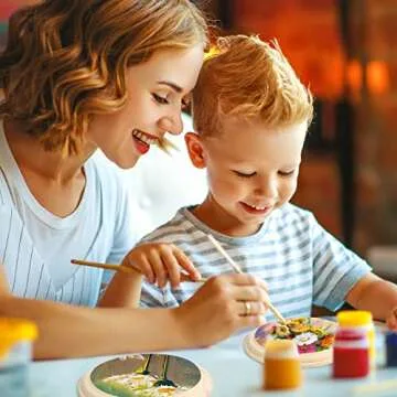 Pllieay 2Pcs 5 Inch Round Wooden Plaque Natural Pine Wood Base Unfinished Circle Plaque for Craft Projects and DIY Home Decoration