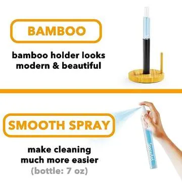 SpaceAid SprayNeat Paper Towel Holder with Spray Bottle, Countertop Paper Towels Holders Stand with Sprayer Inside Center, Under Cabinet Papertowels Roller for Kitchen and Bathroom (Black)