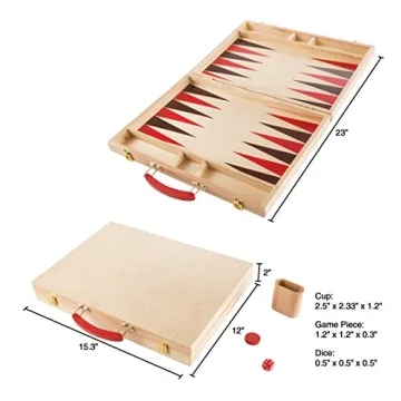 Hey! Play! Wood Backgammon Board Game - Fun for Everyone