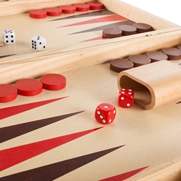 Hey! Play! Wood Backgammon Board Game - Fun for Everyone