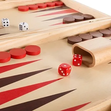 Hey! Play! Wood Backgammon Board Game - Fun for Everyone