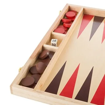 Hey! Play! Wood Backgammon Board Game - Fun for Everyone