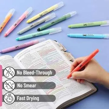Mr. Pen- Bible Gel Highlighters and Fineliner Pens No Bleed, Pastel Colors, 18 Pcs, Bible Journaling Kit, Bible Highlighters and Pens No Bleed, Bible Pens, Gel Highlighters, No Bleed Highlighters