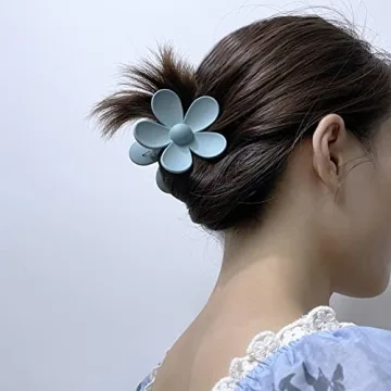 Flower Hair Claw Clip Set - 9 Colorful Clips for Stylish Women