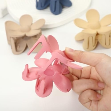 Flower Hair Claw Clip Set - 9 Colorful Clips for Stylish Women