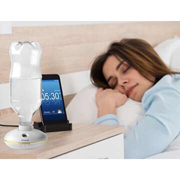 Fancii Cool Mist Personal Mini Humidifier, USB or Battery Operated Portable Travel Humidifying Device for use with Water Bottles