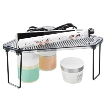 mDesign Corner Stackable Storage Rack for Bathroom Essentials