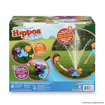 Hasbro Hungry Hungry Hippos Splash – Lawn Water Toys Sprinkler Game for Kids