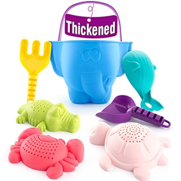 hahaland Beach Toys for Toddlers 1-3 - Sand Toys for Toddlers 1-3, Baby Bucket Rake Shovel Set, Bath...