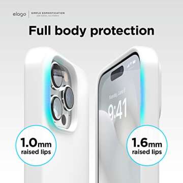 elago Compatible with iPhone 14 Pro Case, Liquid Silicone Case, Full Body Protective Cover, Shockproof, Slim Phone Case, Anti-Scratch Soft Microfiber Lining, 6.1 inch (White)