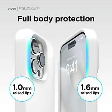 elago Compatible with iPhone 14 Pro Case, Liquid Silicone Case, Full Body Protective Cover, Shockproof, Slim Phone Case, Anti-Scratch Soft Microfiber Lining, 6.1 inch (White)